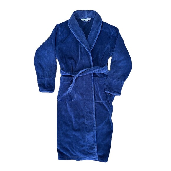 Vintage Victoria's Secret Turkish 100% Cotton Terry Bath Robe Spa Pool XS/S Blue - Picture 1 of 8